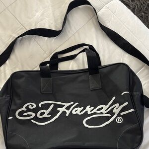Ed Hardy Black Duffel Bag